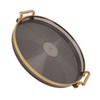 Round Tray with Gold Handle Elegant Multi Functional Golden Rim