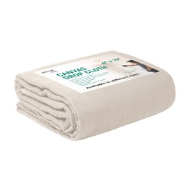 Avalon Home Canvas Drop Cloth for Painting 4x15 feet Pack of 1-8oz Painters Drop Cloths for Painting - All Purpose Canvas Tarps for Floor & Furniture Protection - Recycled Cotton Fabric