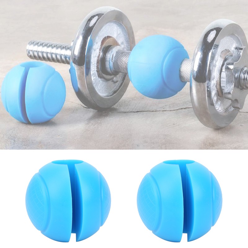 2pcs Barbell Grips Round Thick Silicone Dumbbell Adapter Balls Barbell