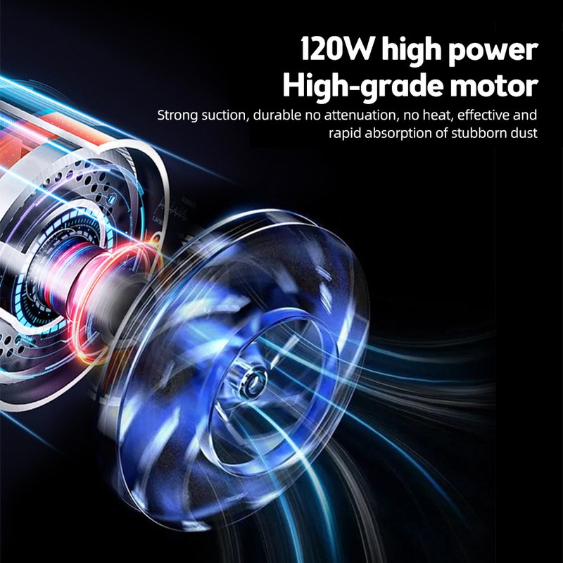 Wireless Handheld Car Vacuum Cleaner 90 Degrees Foldable Portable Vacuum