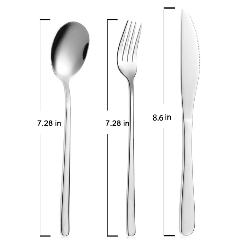 Silverware Set,6 piece Stainless Steel Flatware Set Cutlery Set for