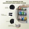 Magnetic Fridge Shelf Set, 4 Pieces with 8 Hooks -