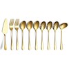 Juego de cubiertos de oro para servir de 10 piezas,