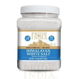 Pride of India - PACK of 6 - Himalayan White Salt Fine Grind 2.2 lbs (997.90 gm)- Rarest & Enriched W/84+ Natural Minerals- Low Sodium- Mineral Rich Nutrition and Enhanced Taste- Healthier Table Salt