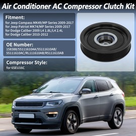 A ABSOPRO Air Conditioner AC Compressor Clutch Kit for Jeep Compass MK49/MP Patriot MK74/MP 2009-2017 for Dodge Caliber 2009-2012 1.8L 2.4L Drive Pulley W/Bearing No.158388/55111610AA