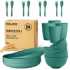 Perlapoc Wheat Straw Dinnerware Sets for 4, Unbreakable & Lightweight