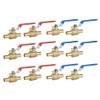 12-Pack 1/2" PEX Brass Ball Valve, Barb Crimp Pex Connection,