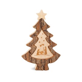 Thankgoods Christmas Tree with Laser Engraving Nativity Scene Picture - High Quality Christmas Decoration with Detailed Design
