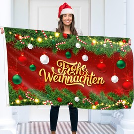 Christmas Flag 90 x 150 cm with Eyelets - Christmas Flag Merry Advent Season - Vivid Digital Print - Flag Advent - Flag Christmas - Double Stitching