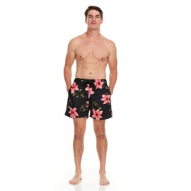 Kanu Surf Men's Monaco Swim Trunks (Regular & Extended Sizes), Kala Black, Large
