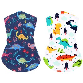 Summer Thin Neck Gaiter Face Cover Bandana Sun Cooling Scarf Gator Cover Head Windproof Balaclava Dust UV Sun Protection Outdoors for Boys Girls Sport Bicycle Mask, 2 Pack