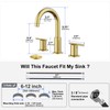 Bathroom Faucets for 3 Hole Sinks, Hurran 8 Inch Brushed