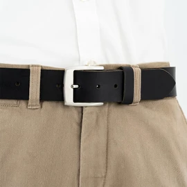 LINDENMANN Men's Buffalo Leather Belt 40 mm Black, black