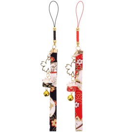 Tofficu 2pcs Phone Charms Strap, Fengshui Fortune Lucky Cat Keychain, Kawaii Phone Charm, Cute Keychain Accessories for Hanbag Backpack Wallet Camera Keychain Pendant