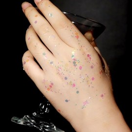 Gel de Purpurina para Cuerpo y Rostro, 12 Colores Brillo Lentejuelas Sirena, Maquillaje en Gel con Purpurina para Labios, Cabello, Ojos, Maquillaje...