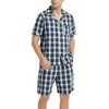 Vulcanodon Mens Cotton Pajama Set Short Sleeve, Button Down Pajama
