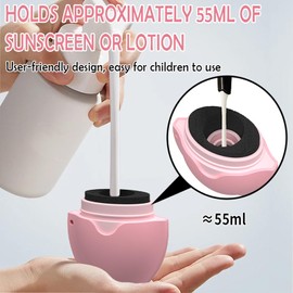 Sunscreen Applicator,Easy Apply Sun Screen Roller Applicator For Mess-Free Sun Protection,Refillable Roll On Sponge Sunscreen,Perfect Size For Travel (Pink)