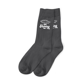 D Design Invent Print! Fishing Gift Socks Men’s Black Quite Good Fishing Funny Quote Size 6-11 (Grey)