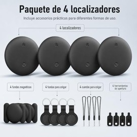 RVFRGRD Paquete de 4 Rastreador GPS Tracker,Localizadores GPS Compatible con Apple Find My App (Compatible con iOS,Compatible con Android Localizador 