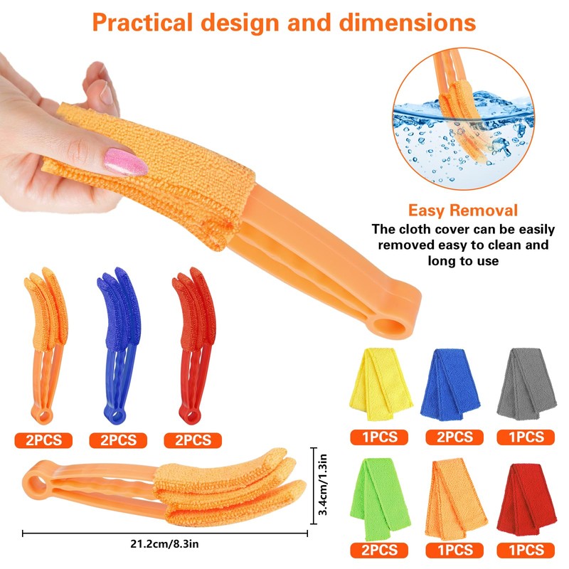 8pcs Window Venetian Blind Cleaner Duster Tool,Blind Duster for Cleaning,Microfiber