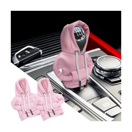 BELOMI Car Gear Shift Cover, Fashionable Hoodie Automotive Gear Shift Knob Protector, Mini Sweater Shirt Gear Shift Knob Cover, Universal Car Decor Accessories (Pink)