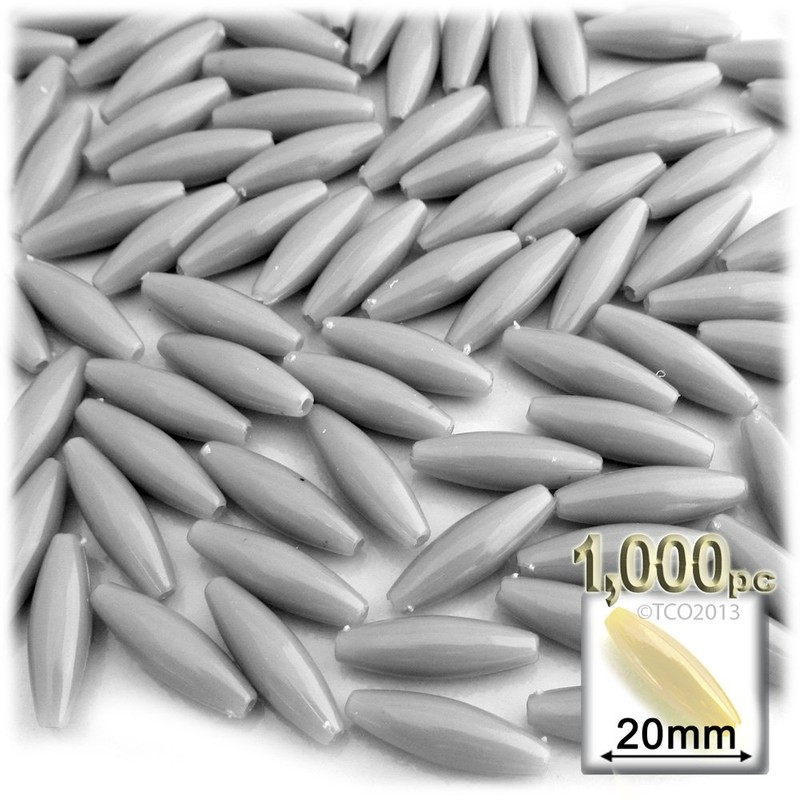 1,000pc Plastic Opaque Spaghetti Beads 20mm White AB beads