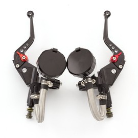 Universal 7/8" 22mm Motorcycle CNC Master Cylinder Dual Hydraulic Brake Clutch Levers Kit Reservoir Pump for 125cc-500cc Motorcycles/Sport bike/Street bike/Scooter