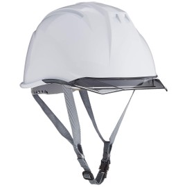 DIC AA11-CS-HA6E2-A11-WH-S Plastic Helmet with Clear Bill, Protective Shield Surface, Styrofoam Liner, White/Smoke