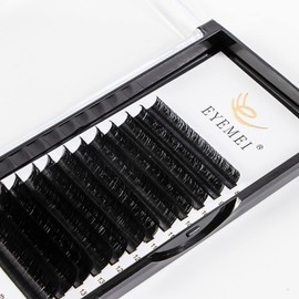 Eyelash Extensions 0.10 C Curl Natural Faux Mink Eyelash Extensions Individual Lashes Extension 16mm Tray Salon Use by EYEMEI