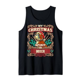 Boxer My Christmas Spirit Dog Santa Claus Elf Reindeer Tank Top