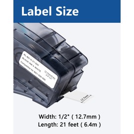 Msudoku 1/2'' Nylon Cloth Label Compatible for M21-500-499 Label Cartridge, 0.5" W X 16' L Black on White Tape for Wire Marking, Gerneral ID and Lab Labeling, 3 Pack, NOT Compatible with M210 and M211