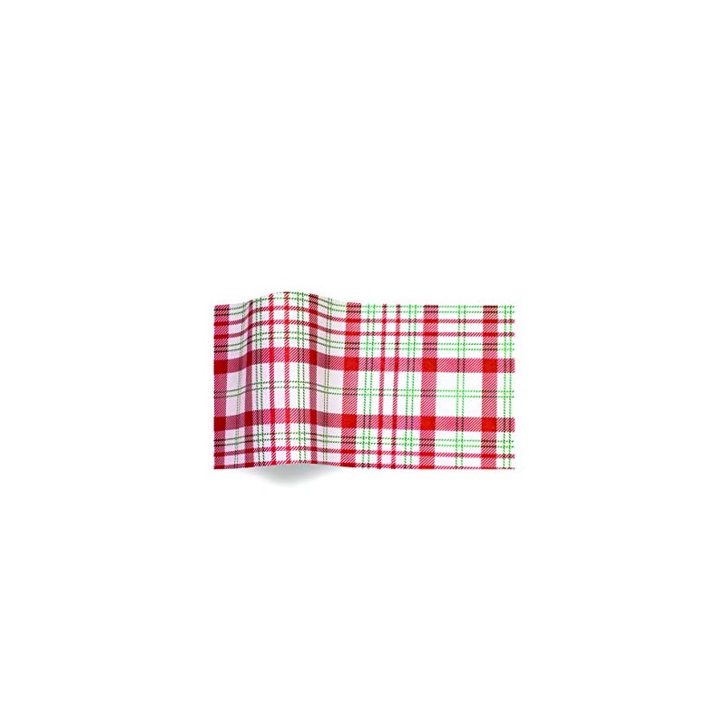 Perfectly Plaid Red White Tartan ChristmasTissue suttons Printed Patterned Tissue