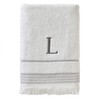 SKL Home Casual Monogram Bath Towel, L, 28x54, White