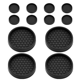 12PCS Non Slip Furniture Pads, 2”Anti Skid Caster Cups for Hardwood Floors, Round Furniture Coasters, Anti Slide Furniture Cup for Beds, Sofas, Chairs, Desks (Black)