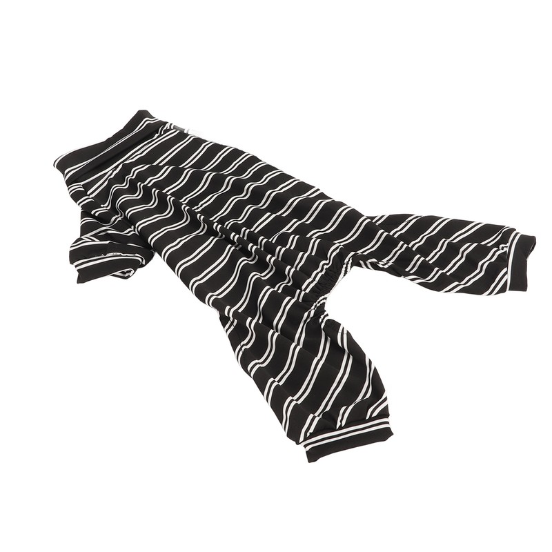 Dog Striped Pajamas Classic Black White Stripe Lightweight Full Coverage