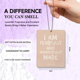 Dilemat Christian Gifts for Women Air Freshener for Car，Bible Verse Air Freshener Hanging 3 Pcs for Cars Closet Drawer Books Bedroom,I AM Fearfully and Wonderfully Made Decor for Women Girls Friends