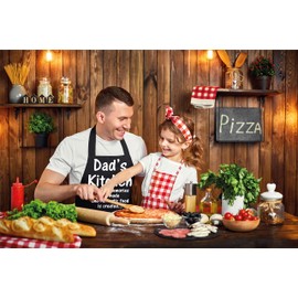 SHOEBOB Dads Kitchen Black Apron - Great dad bbq apron gift from the Children - Best dad or grandad apron gifts from a daughter or son - ideal bbq king apron for proud men who like to grill.