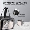 TALOMON Transparent PVC & PU Makeup Bag - Large Capacity,
