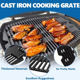 SafBbcue 7583 Cast Iron Cooking Grates 41862 Grill Burner for Weber Q200 Q220 Q2000 Q2200 396000 396001 566002 53060001 Grills, 21.5" Grill Grids Grates 20.5" Burner Tube Kit for Weber 7645 60041