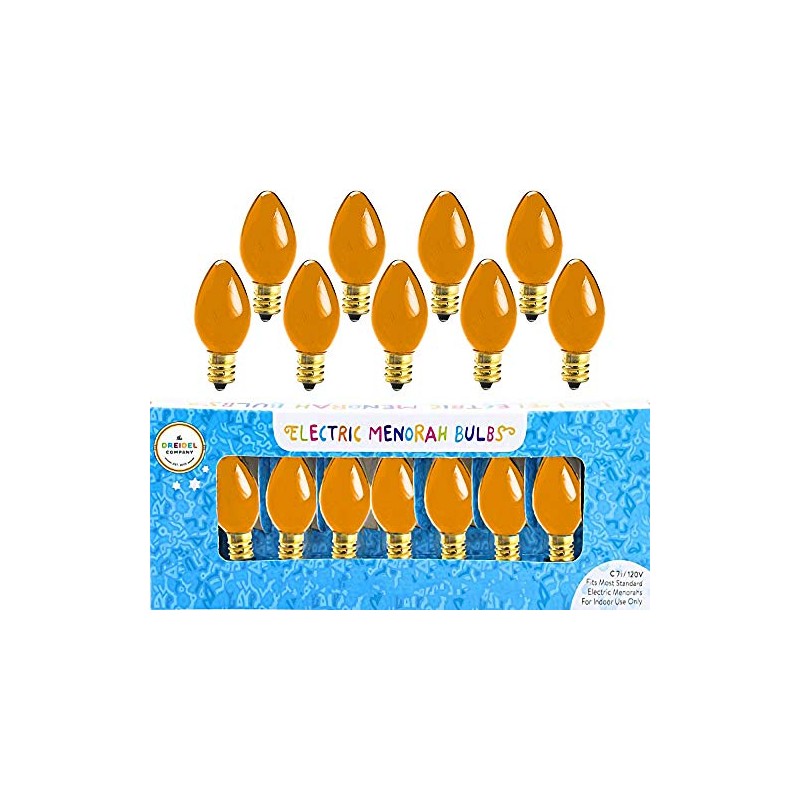 The Dreidel Company Hanukah Electric Menorah Replacement Bulbs, Orange (9-Pack)