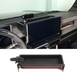 Center Console Dashboard Navigation Display Back Organizer Tray for 2024 2025 2026 Hummer EV SUV/Pickup,with Multifunctional ABS Car Cell Phone Holder,Insert Auxiliary Storage Tray Kits (D Style Base)