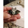 Cute Bat Silver and Green Moon Enamel Pin