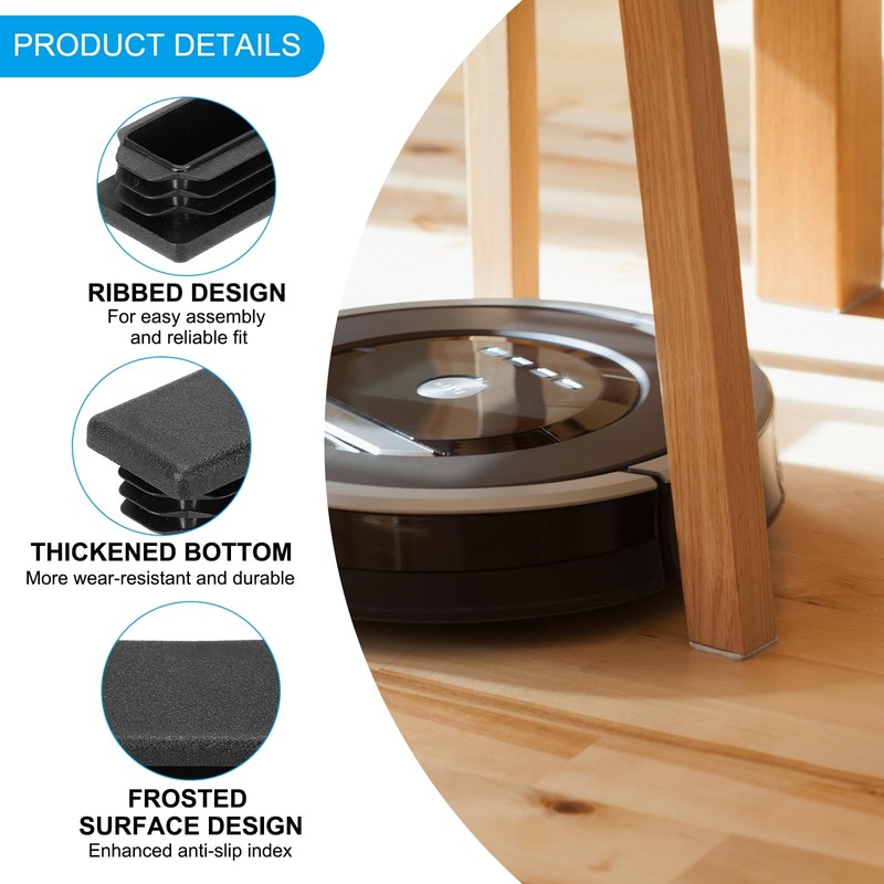 PATIKIL Rectangle Plastic Hole Plugs 1x2 Inch, 25 Pack Tubing