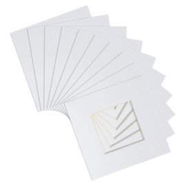 Nicola Spring 20pc Picture Photo Mounts Set - To Fit Frame Size 4 x 4 for Image Size 2 x 2 - White