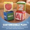 Constructive Playthings Customizable Stacking Block Toys with Clear Pockets for