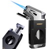 Butane Torch Lighter with V Cutter, Windproof Jet Flame Lighter