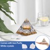 Hopeseed Orgone Pyramid for Positive Energy, Orgonite Rainbow Moonstone&White Crystal