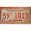 Vintage 1980 ALABAMA License Plate Antique Car Tag