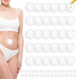 BOXOB Pack of 30 Castor Oil Belly Button Patches, Castor Oil Wrap Pads for Belly Buttons, Strong Absorbent Spunlace Cloth, Disposable Organic Compress Plasters (Oil Not Included)