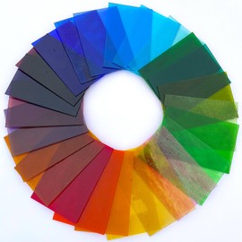 LITMIND 24 Sheets Transparent Cathedral Stained Glass Variety Pack – 4 x 6 Inch Vibrant Rainbow Art Glass for Suncatchers, Mosaics & DIY Crafts